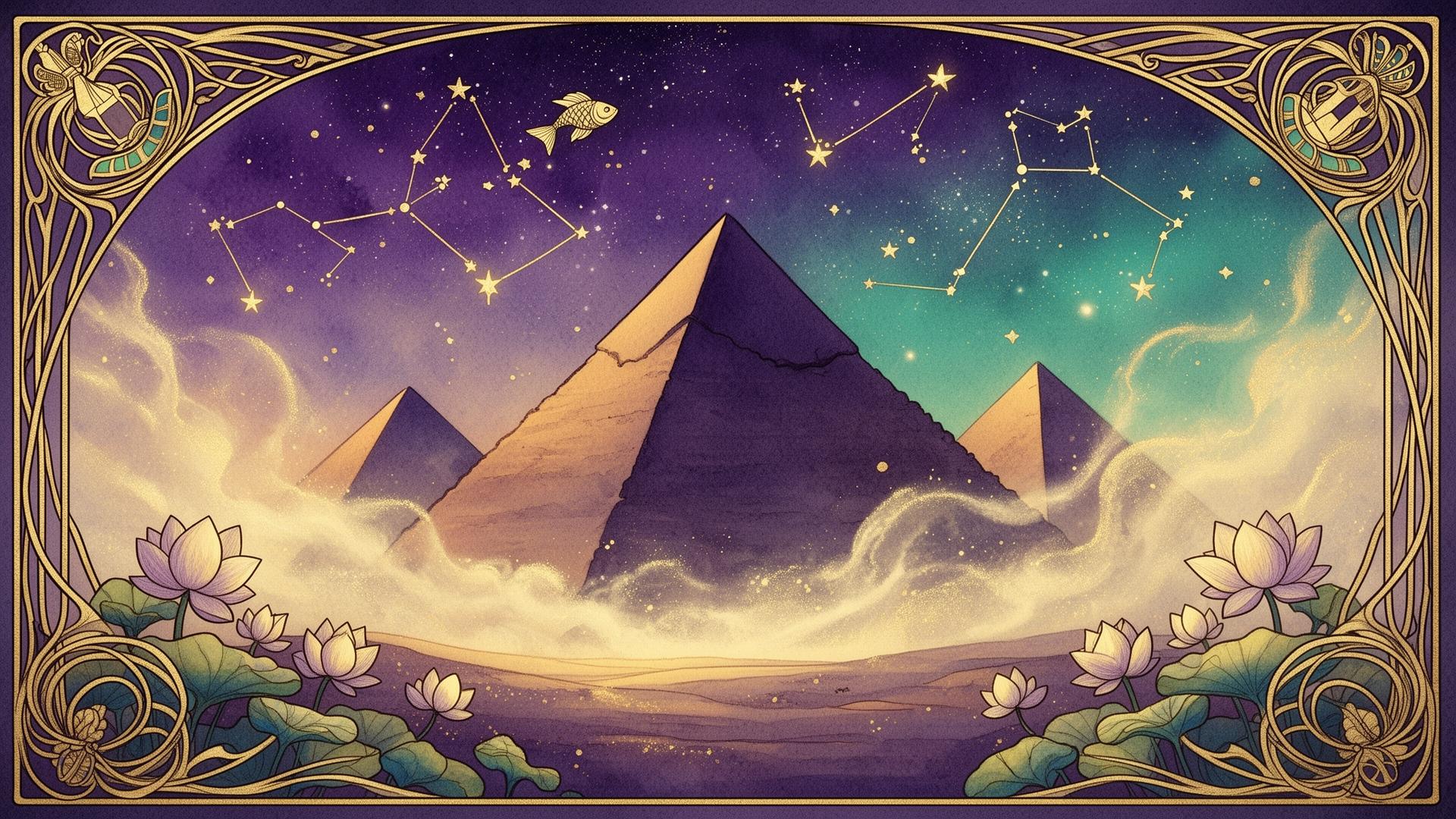 Pyramids beneath piscean skies